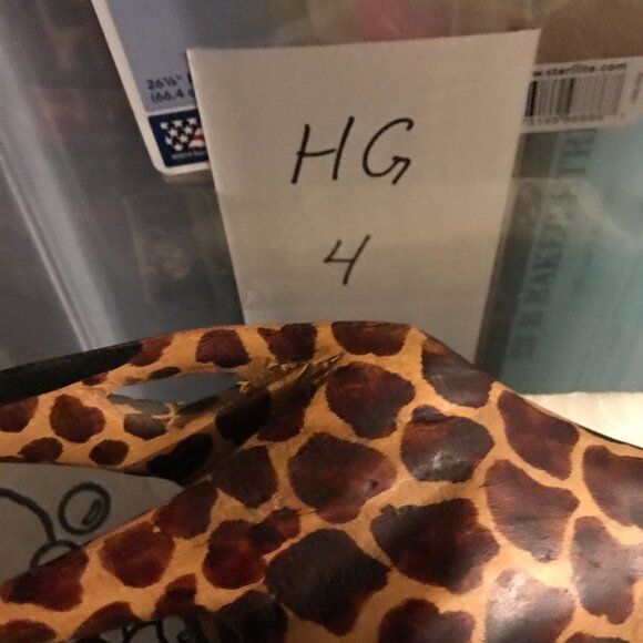 Handcrafted Wooden Giraffe & Baby Sculpture 12" - Picture 14 of 14